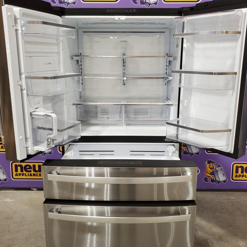 Pictures of GE 23.2 cu. ft. Counter-Depth Fingerprint Resistant 4-Door French-Door Refrigerator w/ Dual-Dispense AutoFill Pitcher 31133SD135 - PJE23BYWFS - Scratch & Dent (MInor) - Neu Appliance Outlet - Discount Appliance Outlet in Austin, Tx