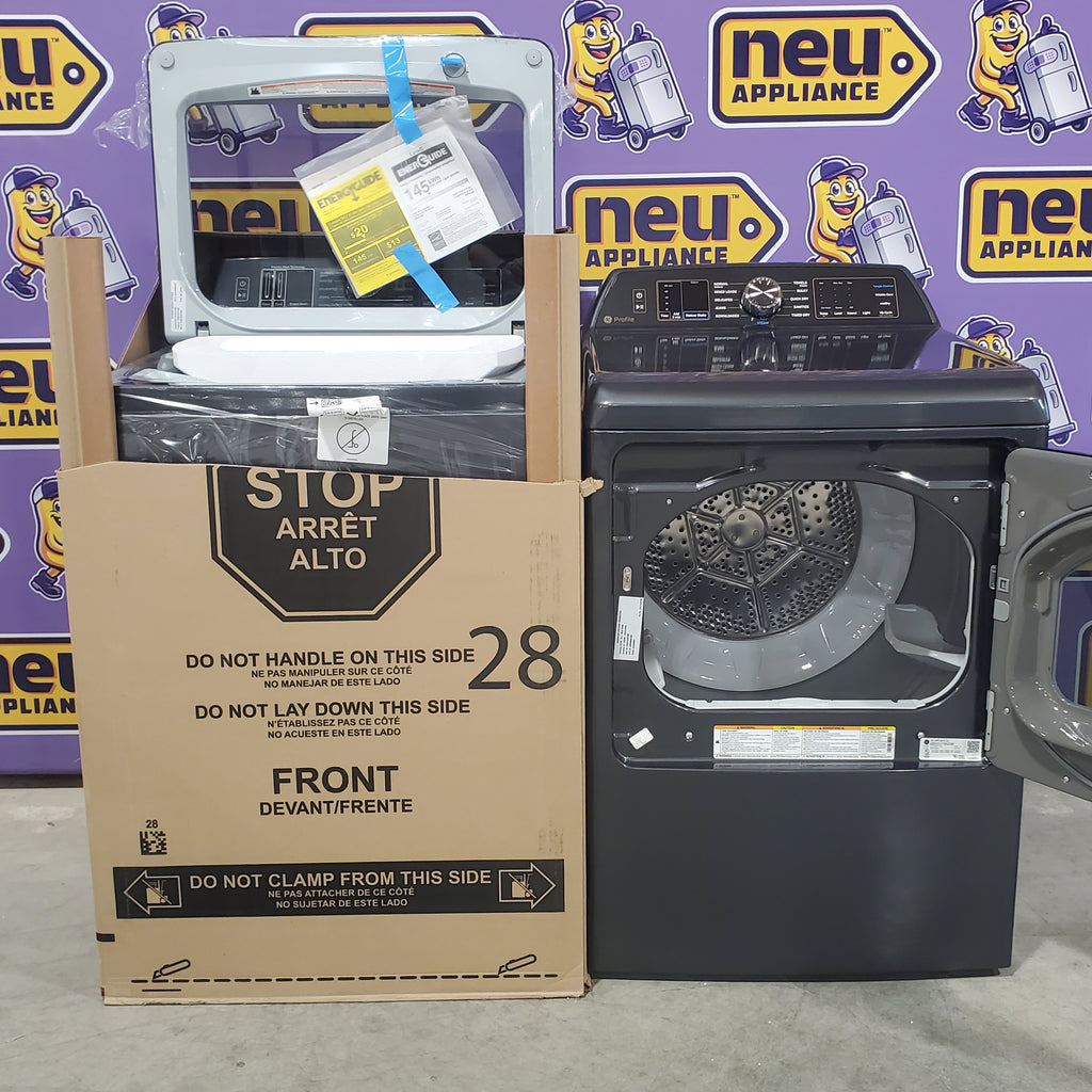 Pictures of GE Profile 5.4 cu. ft. Top Load Washing Machine with FlexDispense PTW700BPTDG - New in Box and GE Profile 7.4 cu. ft. Gas Dryer with Steam 16134 - PTD70EBPTDG - Open Box - Neu Appliance Outlet - Discount Appliance Outlet in Austin, Tx