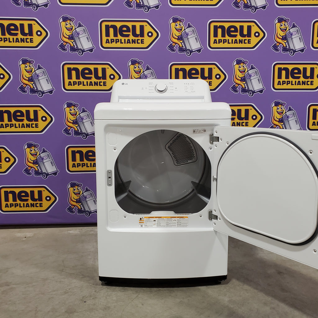 Pictures of LG 7.3 Cu. Ft. Electric Rear Control Ultra Large Capacity Dryer in White with Sensor Dry 6SD102 - DLE6100W - Open Box - Neu Appliance Outlet - Discount Appliance Outlet in Austin, Tx