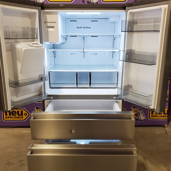 Hisense PureFlat 25.6-cu ft 4-Door Smart French Door ENERGY STAR Refrigerator in Stainless Steel with Ice Maker, Water and Ice Dispenser 22231SD312 - HRM260N6TSE - Scratch & Dent (Major)
