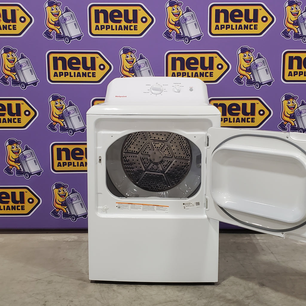 Pictures of Hotpoint 6.2 cu. ft. Capacity Electric Dryer with Up To 120 ft. Venting and Shallow Depth HTX26EASWWW - Scratch & Dent (Minor) - Neu Appliance Outlet - Discount Appliance Outlet in Austin, Tx