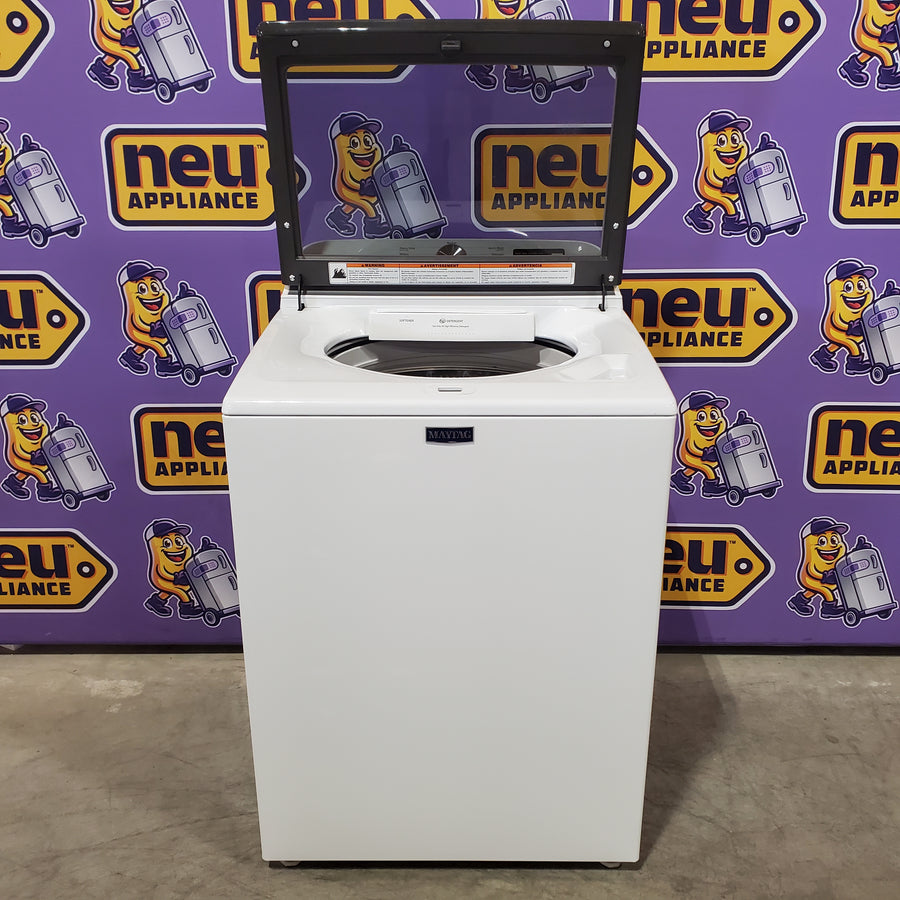 Maytag Top Load 4.8 cu ft Washer with Deep Fill and Slow-Close Glass Lid MVW6200KW - Scratch & Dent (Moderate) and Maytag 7.0 cu. ft Top Load Electric Dryer with Moisture Sensing 16227 - MGD6200KW - Scratch and Dent (Minor)