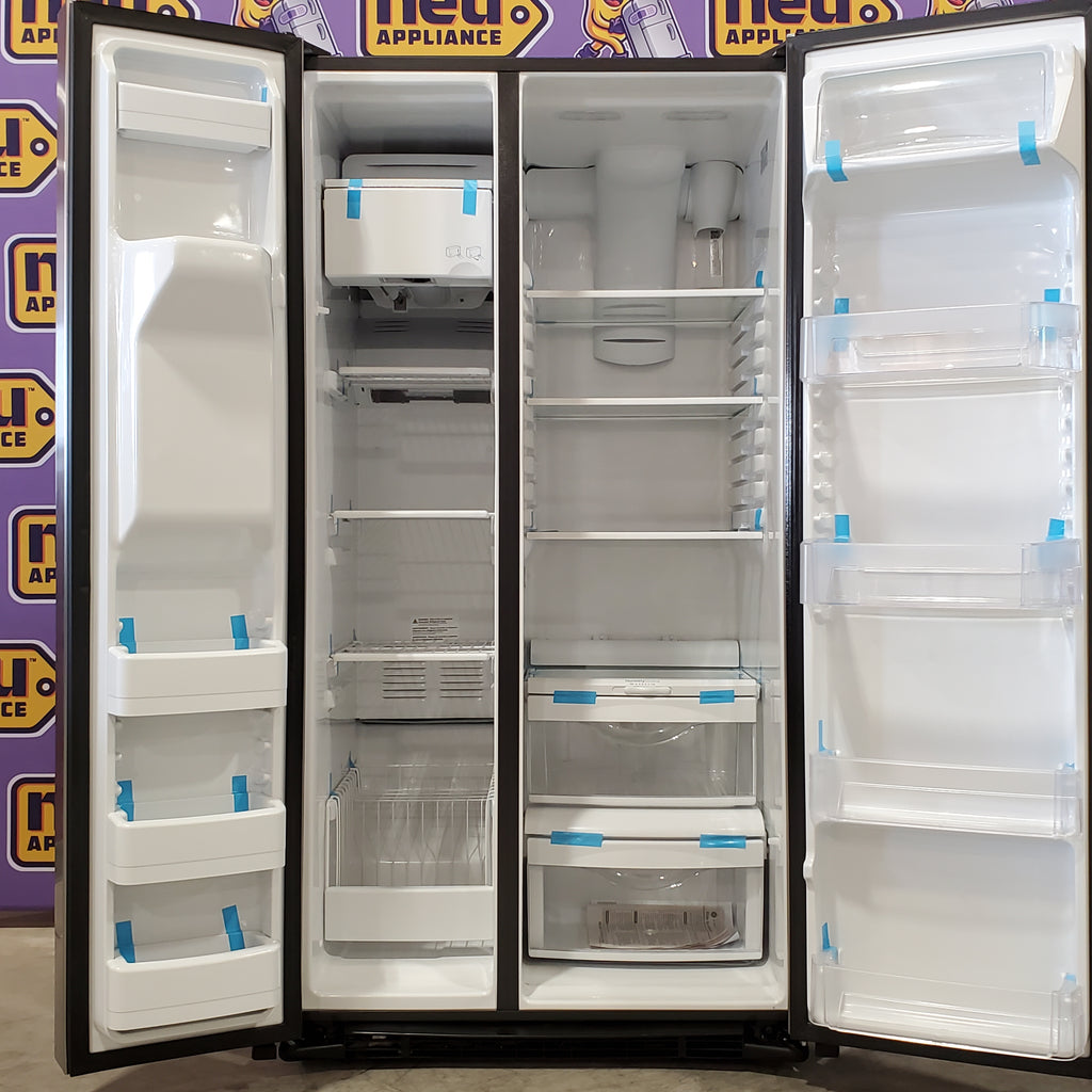 Pictures of GE 25.3 Cu. Ft. Side-By-Side Refrigerator in Fingerprint Resistant Stainless Steel GSS25GYPFS - Scratch & Dent (Minor) - Neu Appliance Outlet - Discount Appliance Outlet in Austin, Tx