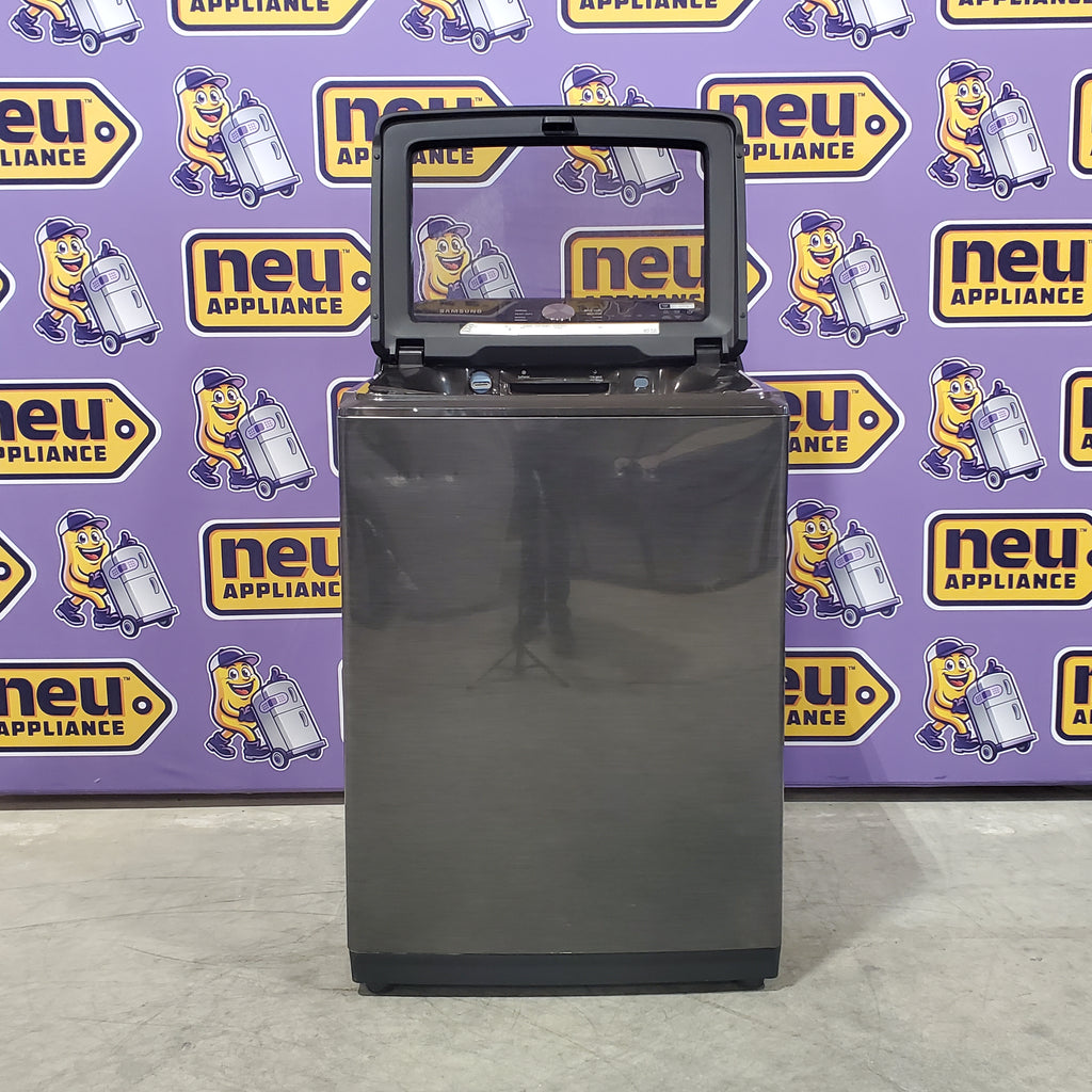 Pictures of Samsung 5.0 cu. ft. Energy Star Top Load Washer with Active Water Jet in Black Stainless Steel 1CR04035 - WA50R5400AV - Certified Refurbished - Neu Appliance Outlet - Discount Appliance Outlet in Austin, Tx
