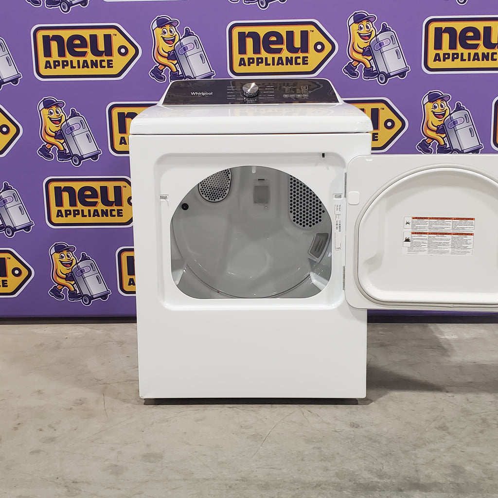 Pictures of Whirlpool Top Load Impeller 4.6 Cu. Ft. Washer with Built-In Faucet WTW5010LW and Whirlpool Top Load Electric Moisture Sensing 7.0 Cu. Ft. Dryer with Steam WED5050LW - Scratch and Dent (Minor) - Neu Appliance Outlet - Discount Appliance Outlet in Austin, Tx