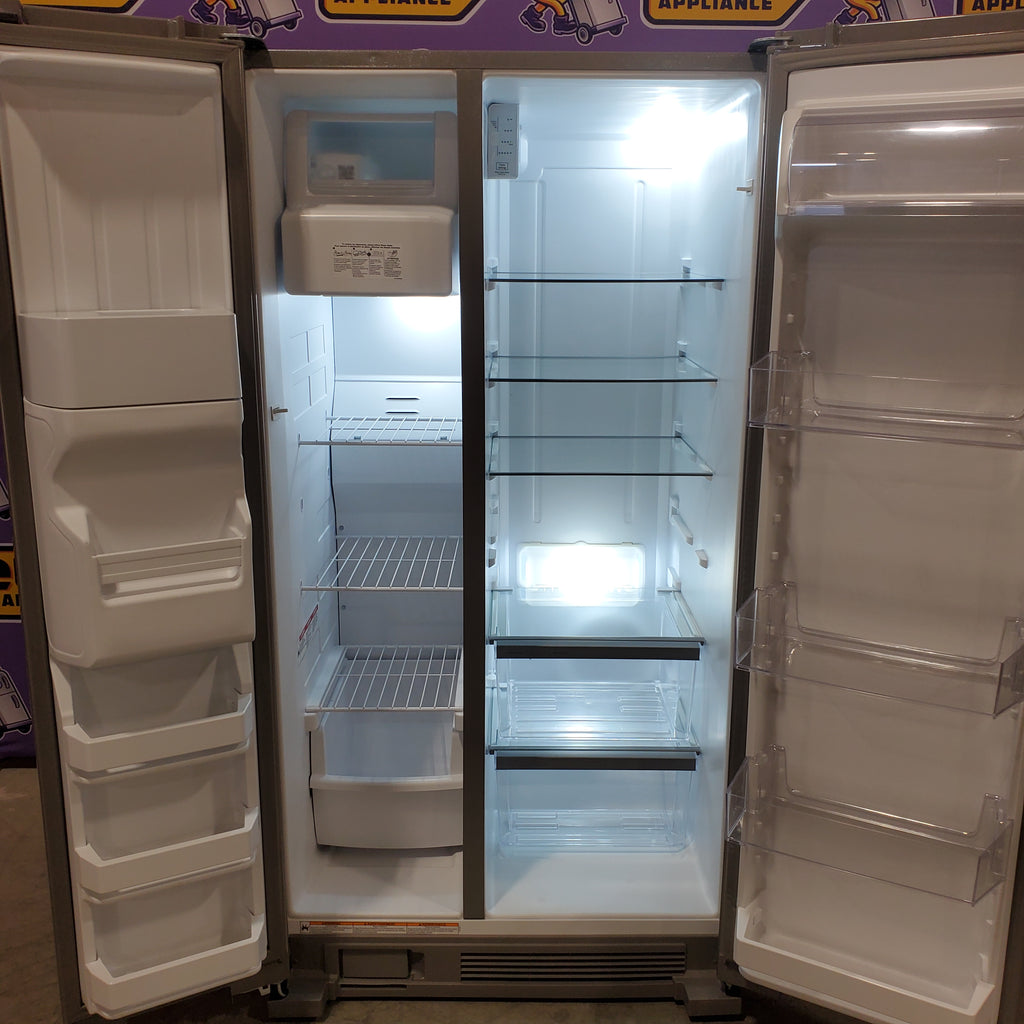 Whirlpool 24 cu ft Capacity Side By Side Refrigerator with Ice and Water Dispenser in Fingerprint Resistant Stainless Steel 22136SD346 - WRS315SDHZ - Scratch & Dent (Minor)
