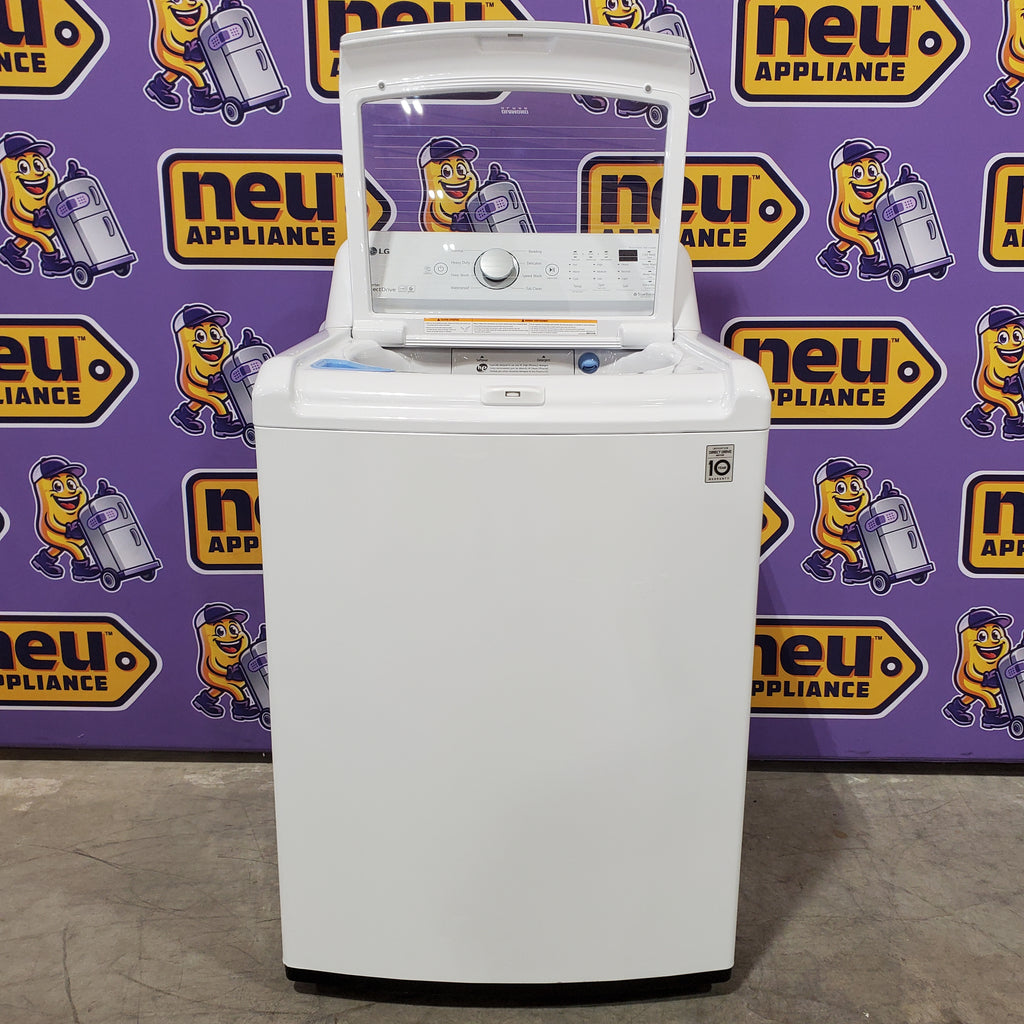 LG White Top Load 5.0 Cu. Ft. Mega Capacity Washer with TurboDrum Technology 25137SD708 - WT7150CW - Scratch & Dent (Minor)