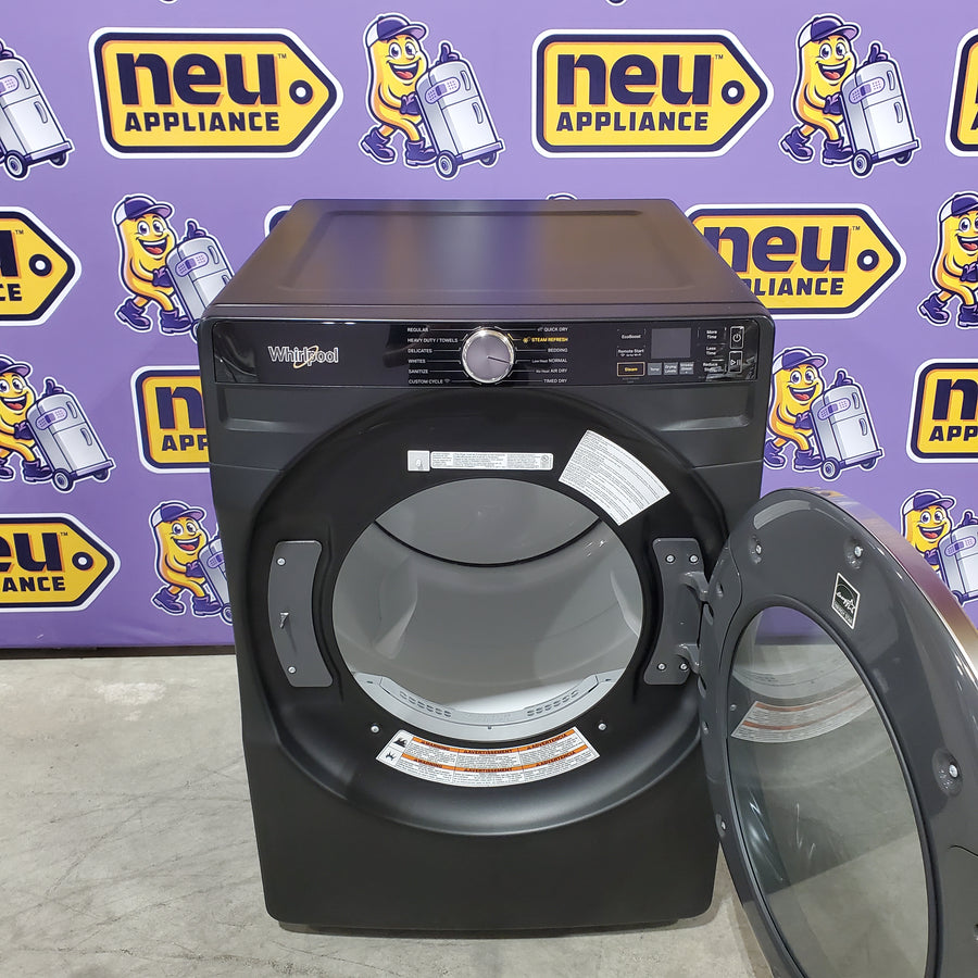 Whirlpool 7.4-cu ft Stackable Vented Gas Dryer with Steam Cycle in Volcano Black 31134SD185 - WGD6720RU - Open Box