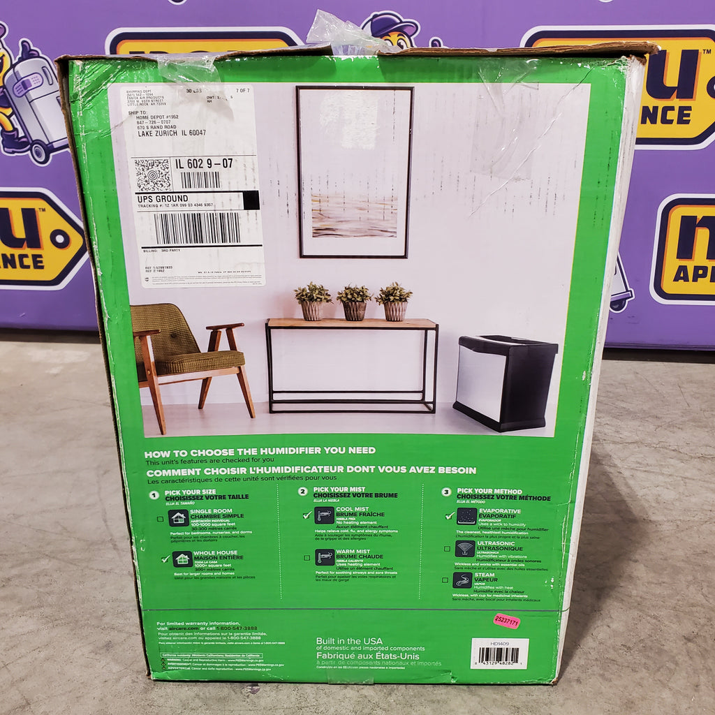 AIRCARE Valiant - Gal. Cool Mist Evaporative Whole House Humidifier for 4,000 sq. ft. in Brushed Nickel 25132SD361 - HD1409 - Open Box