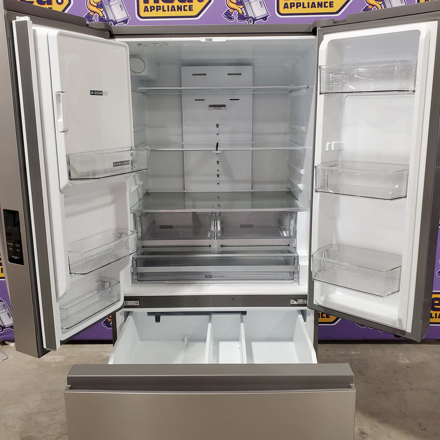 Whirlpool French Door 30 cu ft Refrigerator in Fingerprint Resistant Stainless Finish with In-Door Water and Ice Maker - 30 cu. ft. 22134SD229 - WRFF3536SZ - Scratch & Dent (Moderate)