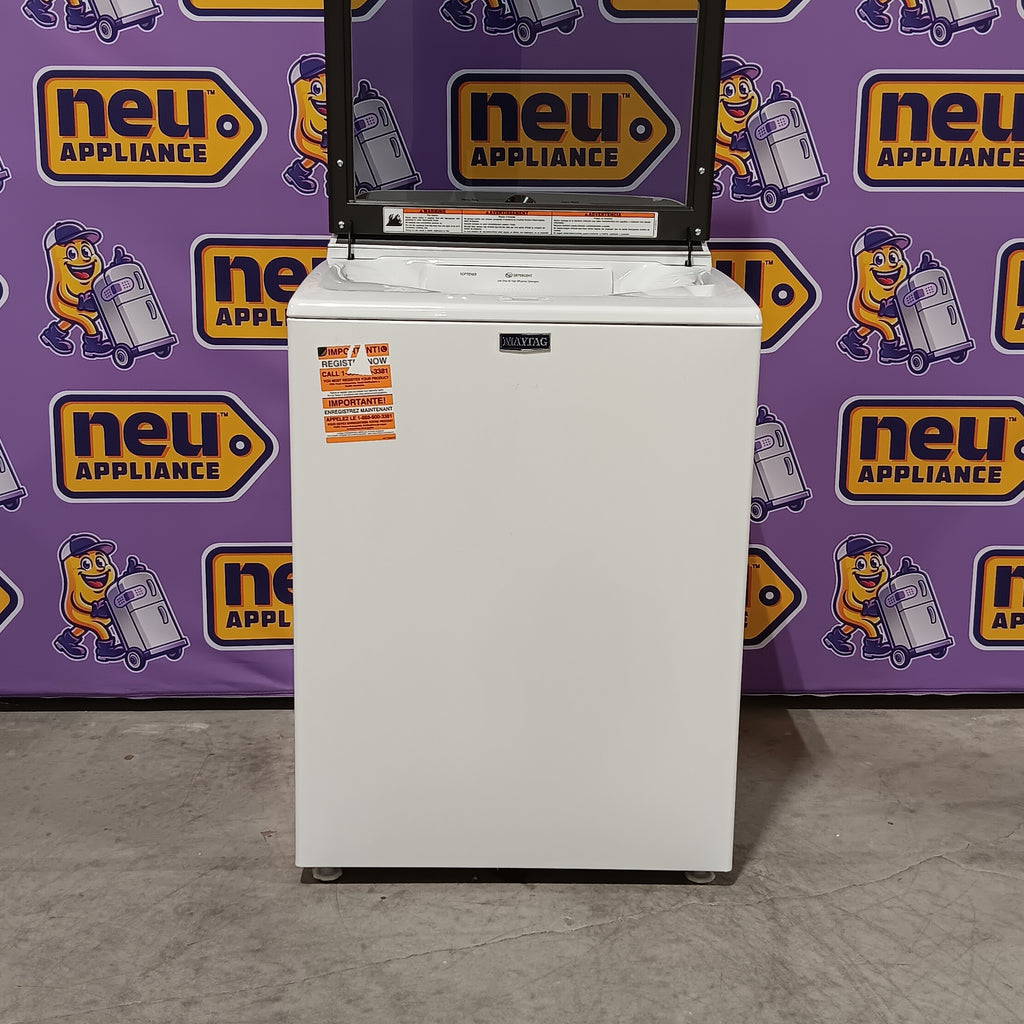 Pictures of Maytag Top Load 4.8 cu ft Washer with Deep Fill and Slow-Close Glass Lid MVW6200KW - Scratch & Dent (Minor) and Maytag 7.0 cu. ft Top Load Gas Dryer with Moisture Sensing 16154 - MGD6200KW - Scratch and Dent (Minor) - Neu Appliance Outlet - Discount Appliance Outlet in Austin, Tx