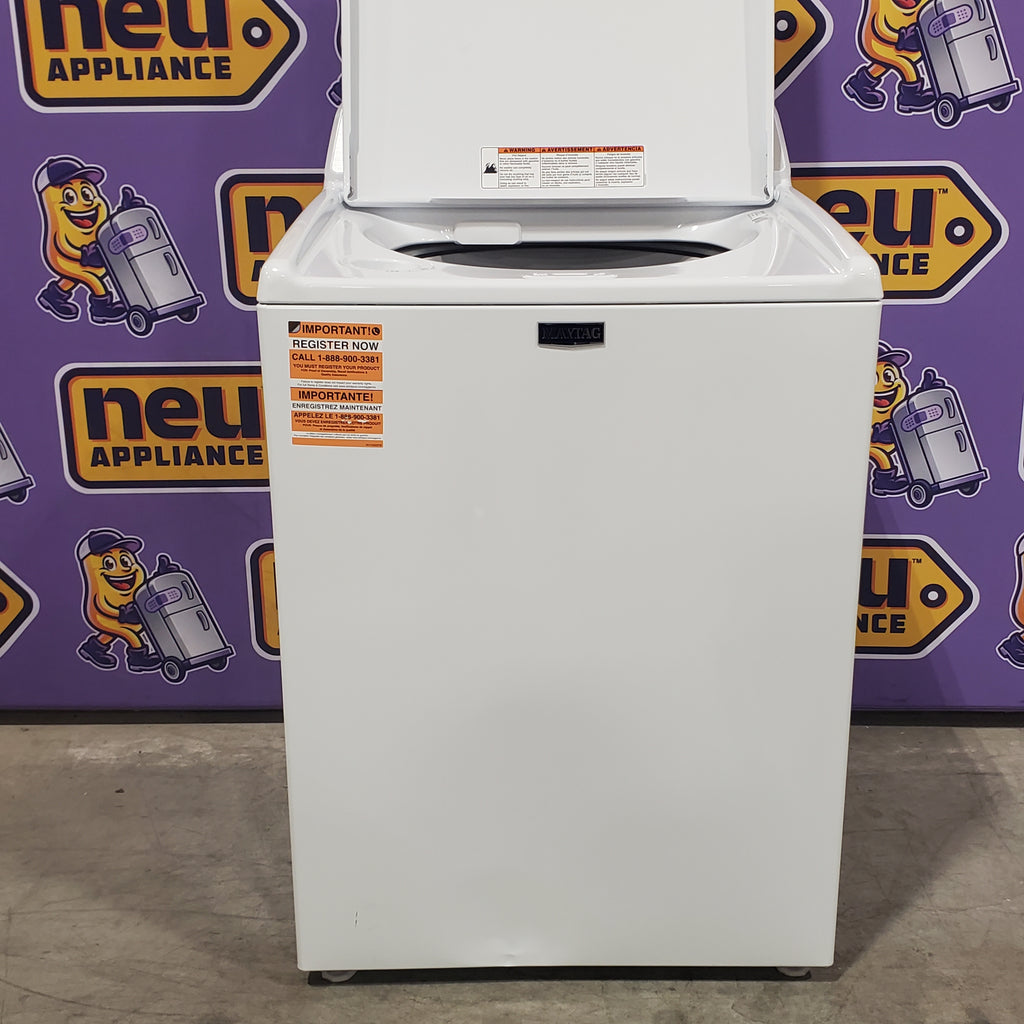 Pictures of Maytag 4.5 cu. ft. Capacity Top Load Washer with Power™ Agitator and Deep Fill MVW4505MW - Scratch & Dent (Minor) and Maytag 7.0 cu. ft. Capacity Top Load Electric Wrinkle Prevent Dryer 16088 - MED4500MW - Open Box - Neu Appliance Outlet - Discount Appliance Outlet in Austin, Tx