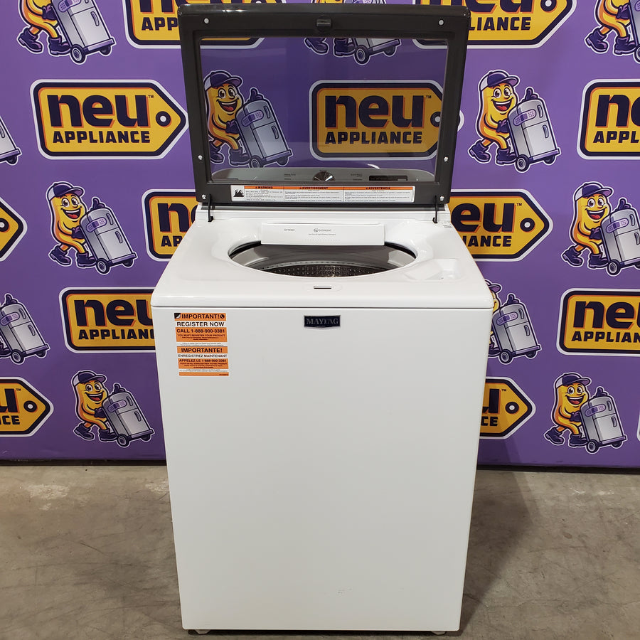 Maytag Top Load 4.8 cu ft Washer with Deep Fill and Slow-Close Glass Lid MVW6200KW - Scratch & Dent (Minor) and Maytag 7.0 cu ft Electric Dryer with Moisture Sensing and Quick Dry Cycle 16193 - MED6200KW - Scratch & Dent (Minor)