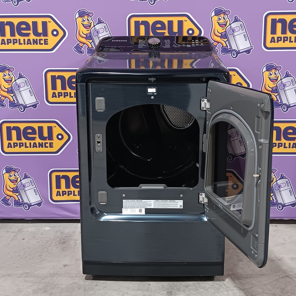 Samsung Brushed Navy Blue 7.4 cu. ft. Smart Vented Electric Dryer with Pet Care Dry and Steam Sanitize+ 6SD083 - DVE54CG7150D - Scratch & Dent (Minor)