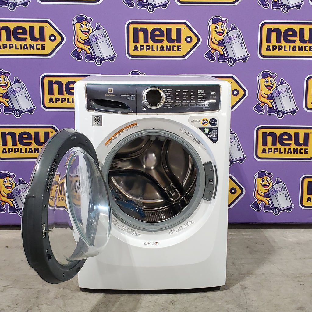 Pictures of Electrolux 4.5 cu. ft. Stackable Front Load Washer in White with LuxCare Plus Wash System, Pure Rinse and 15-minute Fast Wash ELFW7537AW - Open Box and 8-cu ft Stackable Steam Cycle Electric Dryer in White ELFE7637AW - Open Box - Neu Appliance Outlet - Discount Appliance Outlet in Austin, Tx