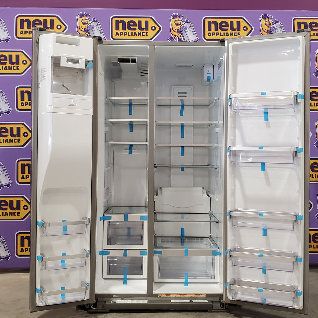 Pictures of KitchenAid 24.8 cu ft. Side-by-Side Refrigerator with Exterior Ice and Water and PrintShield™ finish KRSF705HPS - Scratch & Dent (Moderate) - Neu Appliance Outlet - Discount Appliance Outlet in Austin, Tx