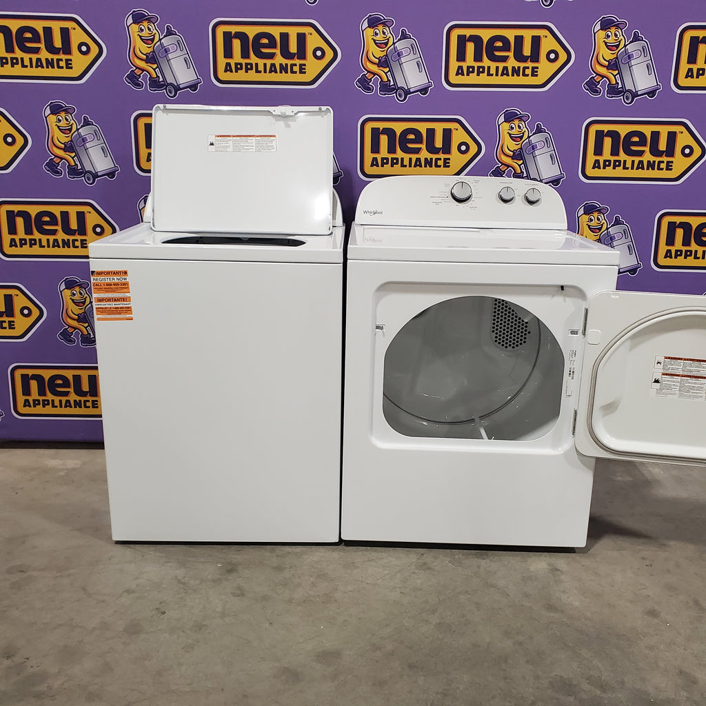 Pictures of Whirlpool Top Load 3.5 Cu. Ft. Washer with Deep Water Wash Option WTW4816FW - Open Box and Whirlpool Vented 7.0 Cu. Ft. Electric Dryer 16123 - WED4815EW - Open Box - Neu Appliance Outlet - Discount Appliance Outlet in Austin, Tx
