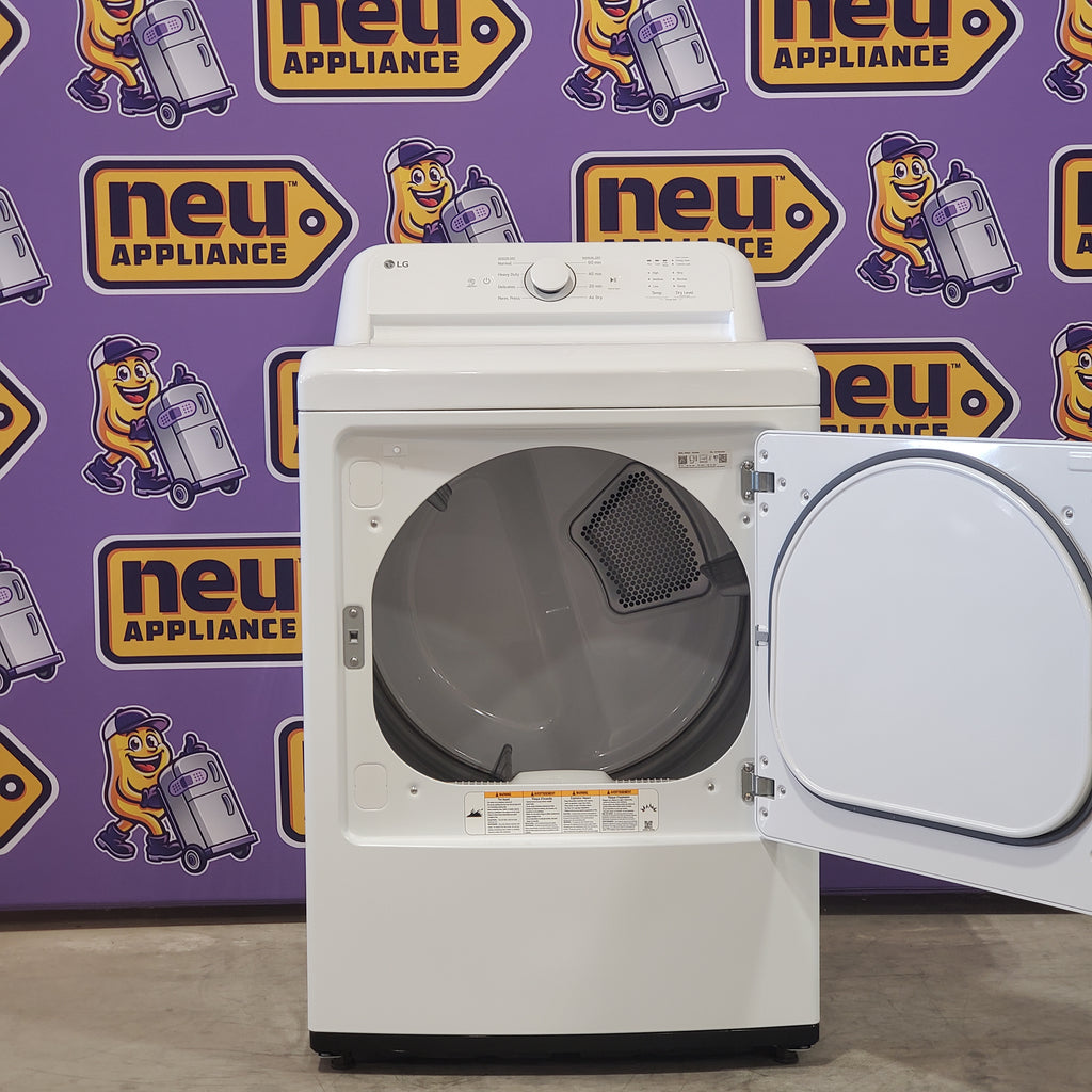 Pictures of LG 4.3 cu. ft. Capacity Top Load Washer with TurboDrum™ Technology and Impeller WT6100CW - Open Box and 7.3 cu. ft. Rear Control Vented Electric Energy Star Dryer with Sensor Dry DLE6100W - Open Box - Neu Appliance Outlet - Discount Appliance Outlet in Austin, Tx