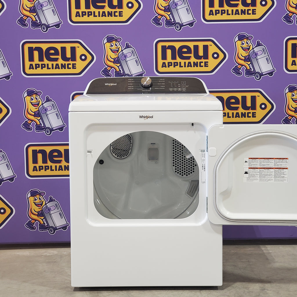 Pictures of 5.2–5.3 Cu. Ft. Whirlpool® Top Load Washer in White with Removable Agitator WTW6157PW - Open Box and 7.0 Cu. Ft. Whirlpool® Top Load Electric Dryer in White with Moisture Sensor WED6150PW - Open Box - Neu Appliance Outlet - Discount Appliance Outlet in Austin, Tx