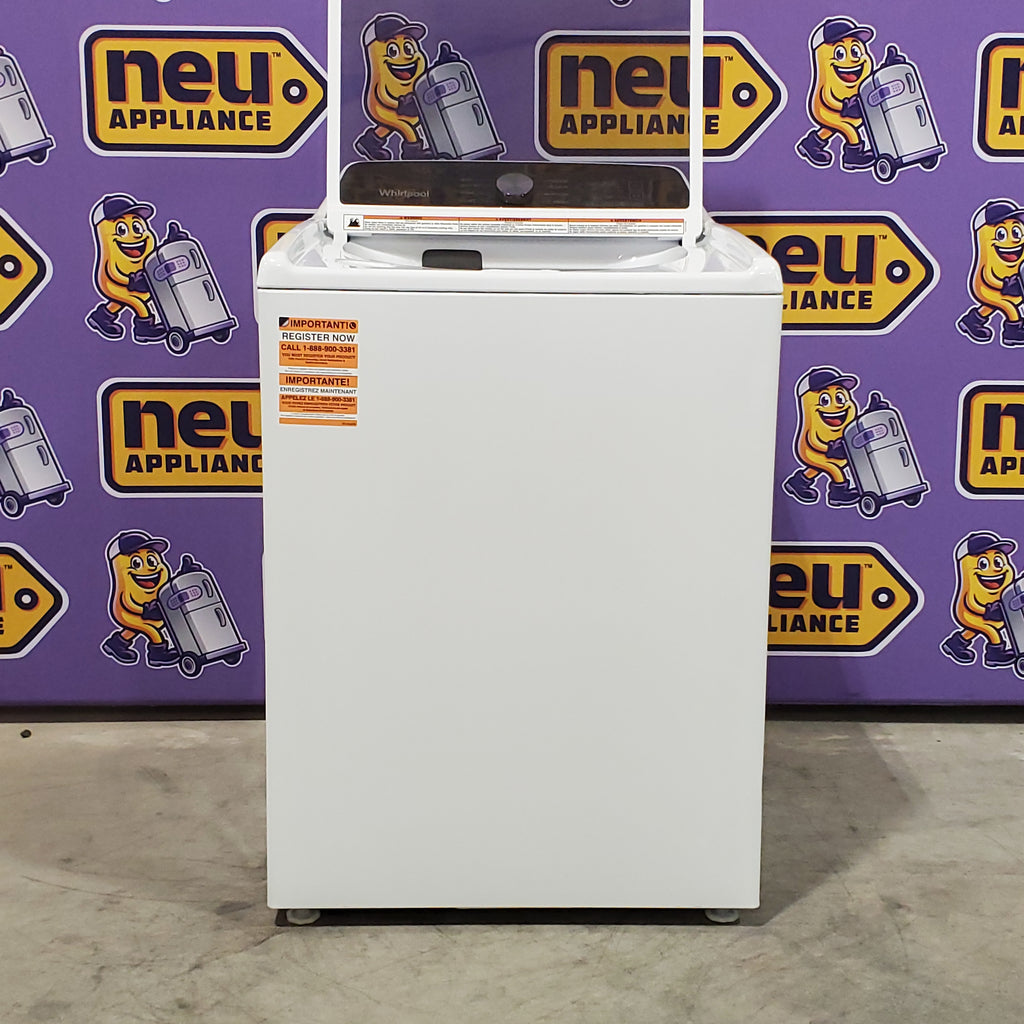 Pictures of Whirlpool Top Load 4.7 Cu. Ft. Washer in White with 2-in-1 Removable Agitator WTW5057LW - Scratch & Dent - Minor and Whirlpool 7.0 Cu. Ft. Long Vent Electric Moisture Sensing Dryer WED500CMW - Open Box - Neu Appliance Outlet - Discount Appliance Outlet in Austin, Tx