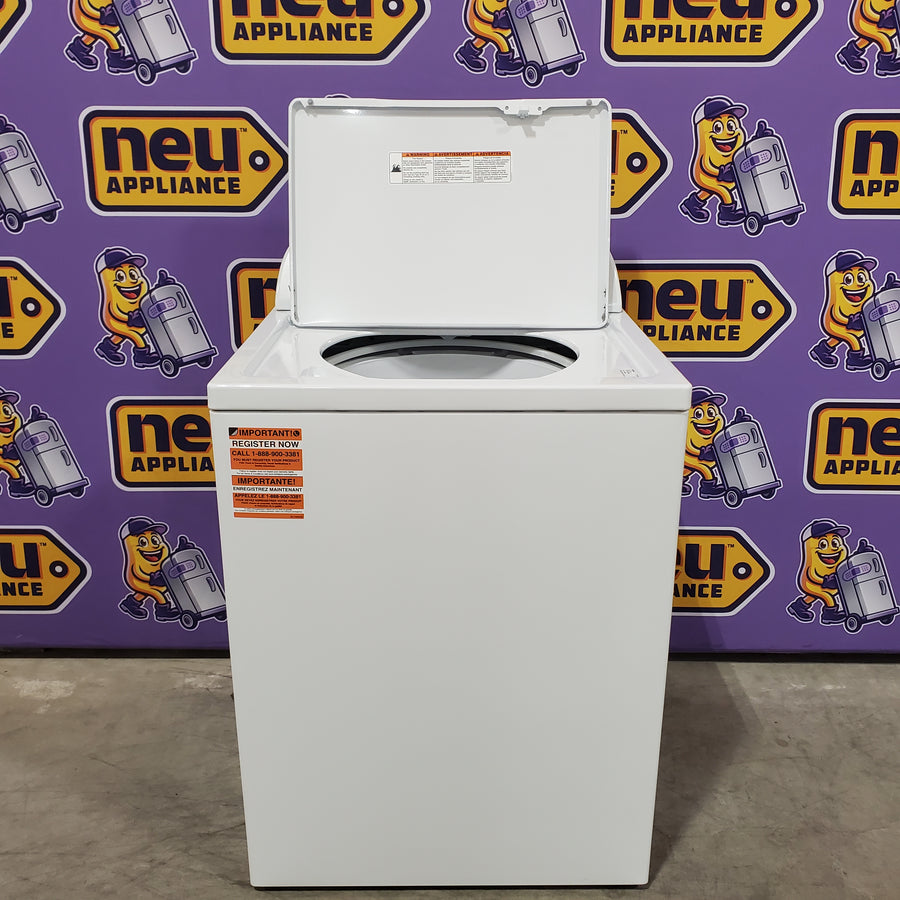 Whirlpool 3.5 cu. ft. High Efficiency Top Load Washing Machine with Deep Water Wash WTW4816FW - Scratch & Dent (Minor) and Whirlpool White Electric 7.0 Cu. Ft. Dryer with Auto Dry 16217 - WED4950HW - Scratch & Dent (Moderate)