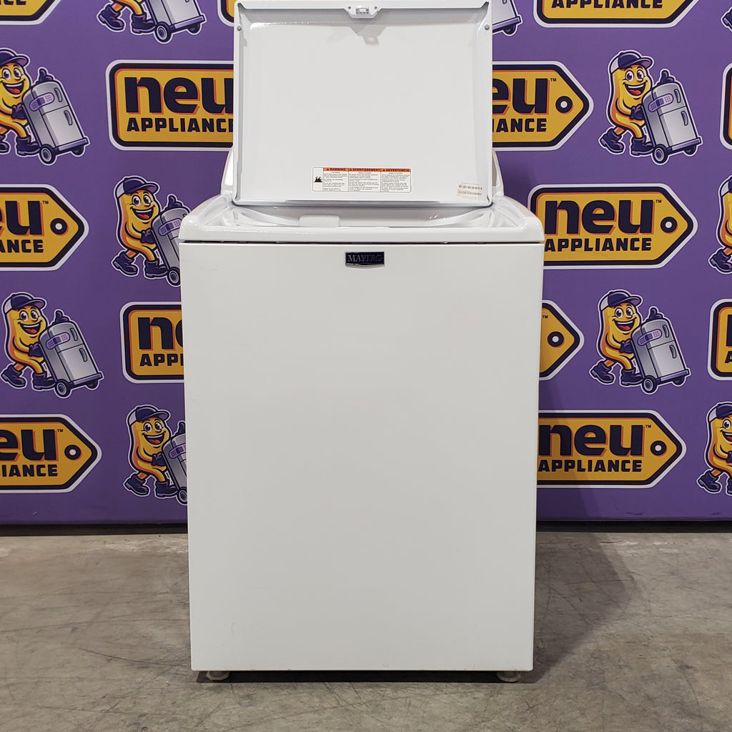 Maytag 4.5 cu. ft. Capacity Top Load Washer with Power™ Agitator and Deep Fill MVW4505MW - Certified Refurbished and Maytag 7.0 cu. ft. Capacity Top Load Electric Wrinkle Prevent Dryer 16057 - MED4500MW - Scratch & Dent (Minor)