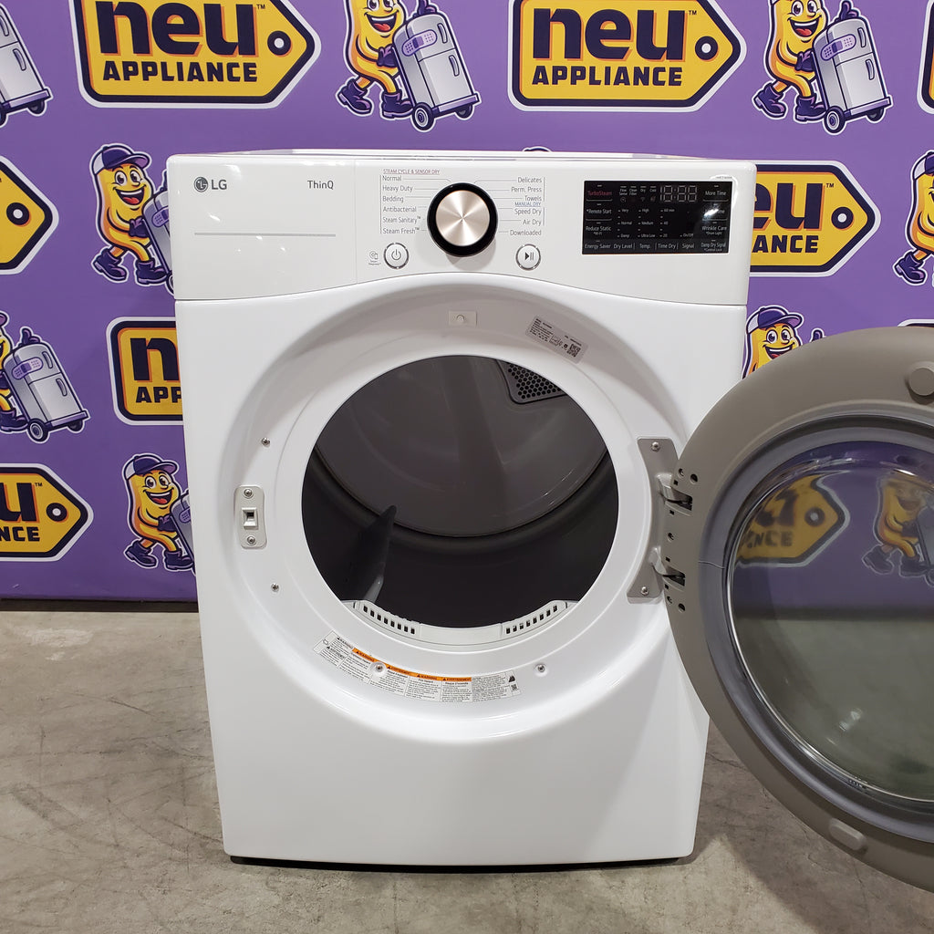 LG 7.4 cu. ft. Front Load Electric Dryer with TurboSteam and Sensor Dry Technology in White 31132SD111 - DLEX4000W - Scratch & Dent (Minor)