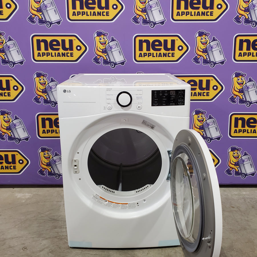 LG 7.4 cu. ft. Vented Stackable Electric Dryer in White with Sensor Dry Technology 22231SD290 - DLE3470W - Scratch & Dent (Minor)
