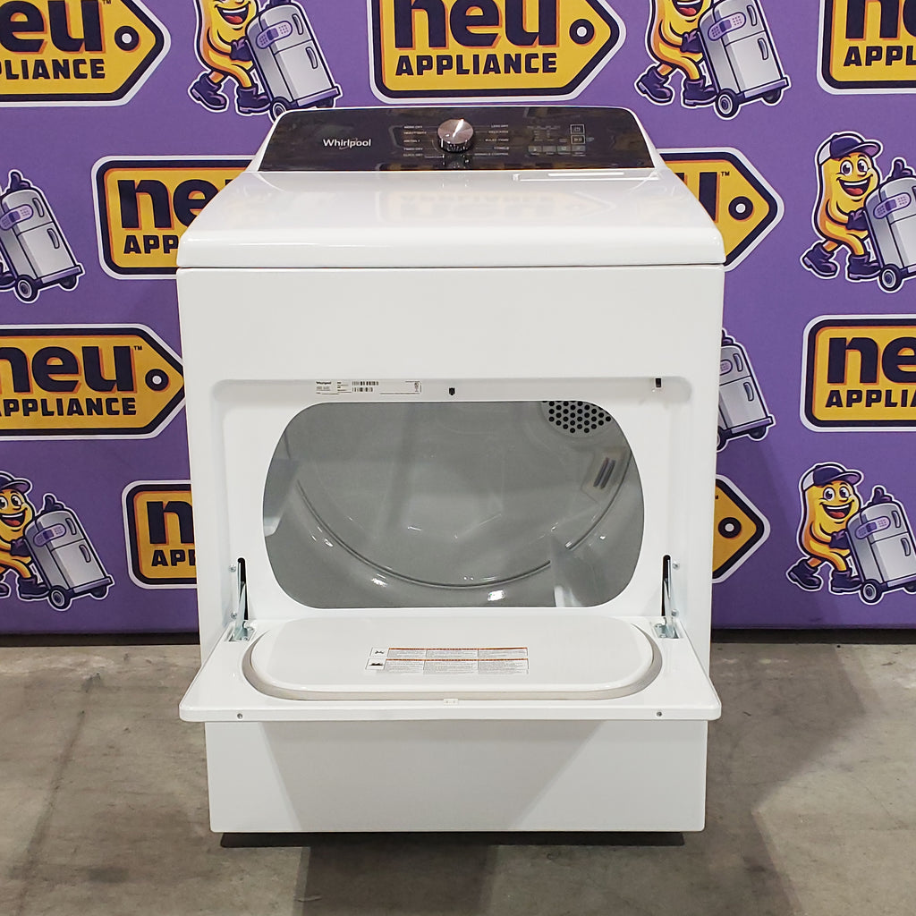 Whirlpool Top Load 4.7 Cu. Ft. Washer in White with 2-in-1 Removable Agitator WTW5057LW - Scratch & Dent - Minor and Whirlpool 7.0 cu. ft. Electric Dryer with Hamper Door 16107 - WED5010LW - Open Box