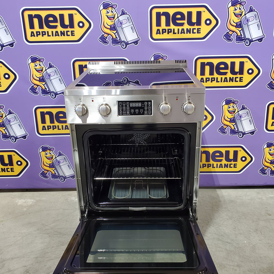 Lanbo 24 in. 4 Burner Elements Freestanding Electric Range in Stainless Steel with Air Fry, Rotisserie and True Convection 251315SD1156 - LBERT24RCSAA - Scratch & Dent (Minor)