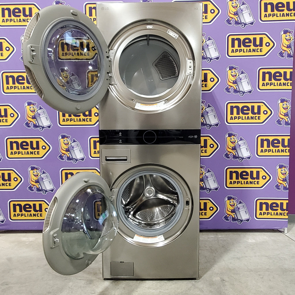 Pictures of LG Graphite Steel Front Load WashTower Single Unit with Center Controls 4.5 Cu. Ft. Washer and 7.4 Cu. Ft. Dryer 6SD129 - WKE100HVA - Scratch & Dent (Minor) - Neu Appliance Outlet - Discount Appliance Outlet in Austin, Tx