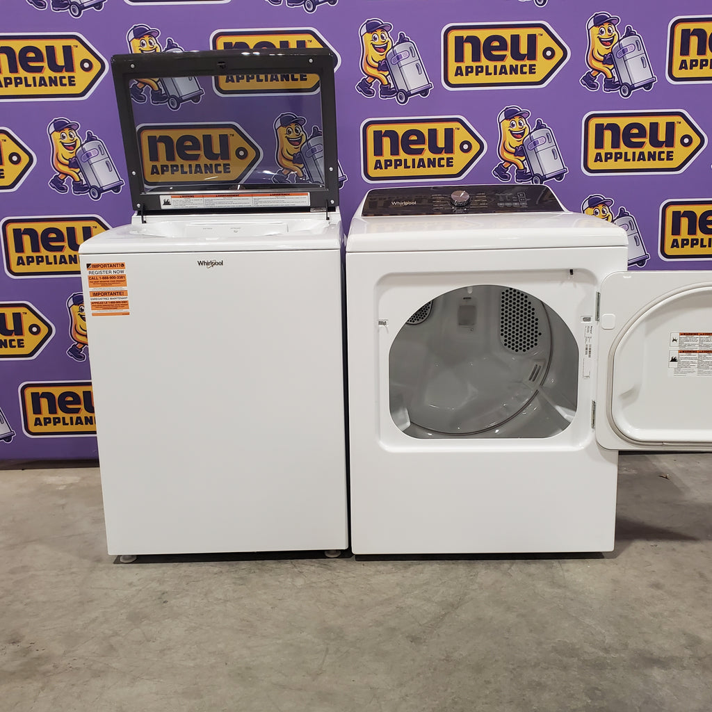 Maytag 5.3 cu. ft. Smart Top Load Washer with Extra Power MVW7232HW3 - Certified Refurbished and Maytag Smart 7.4 cu. ft. Electric Dryer with Extra Power and Advanced Moisture Sensing 16074 - MED6230HW - Scratch & Dent (Minor)