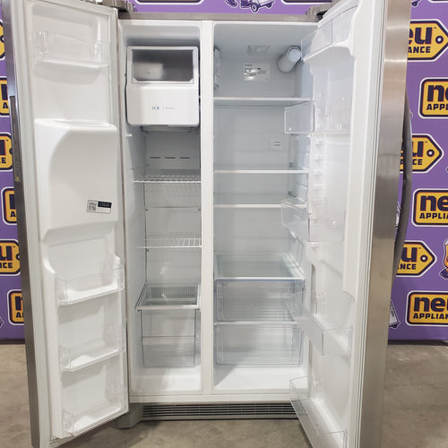 Frigidaire 25.6 cu. ft. ENERGY STAR Side by Side Refrigerator with Exterior Water and Ice Dispenser in Stainless Steel 20231SD263 - FRSS2623AS - Scratch & Dent (Minor)