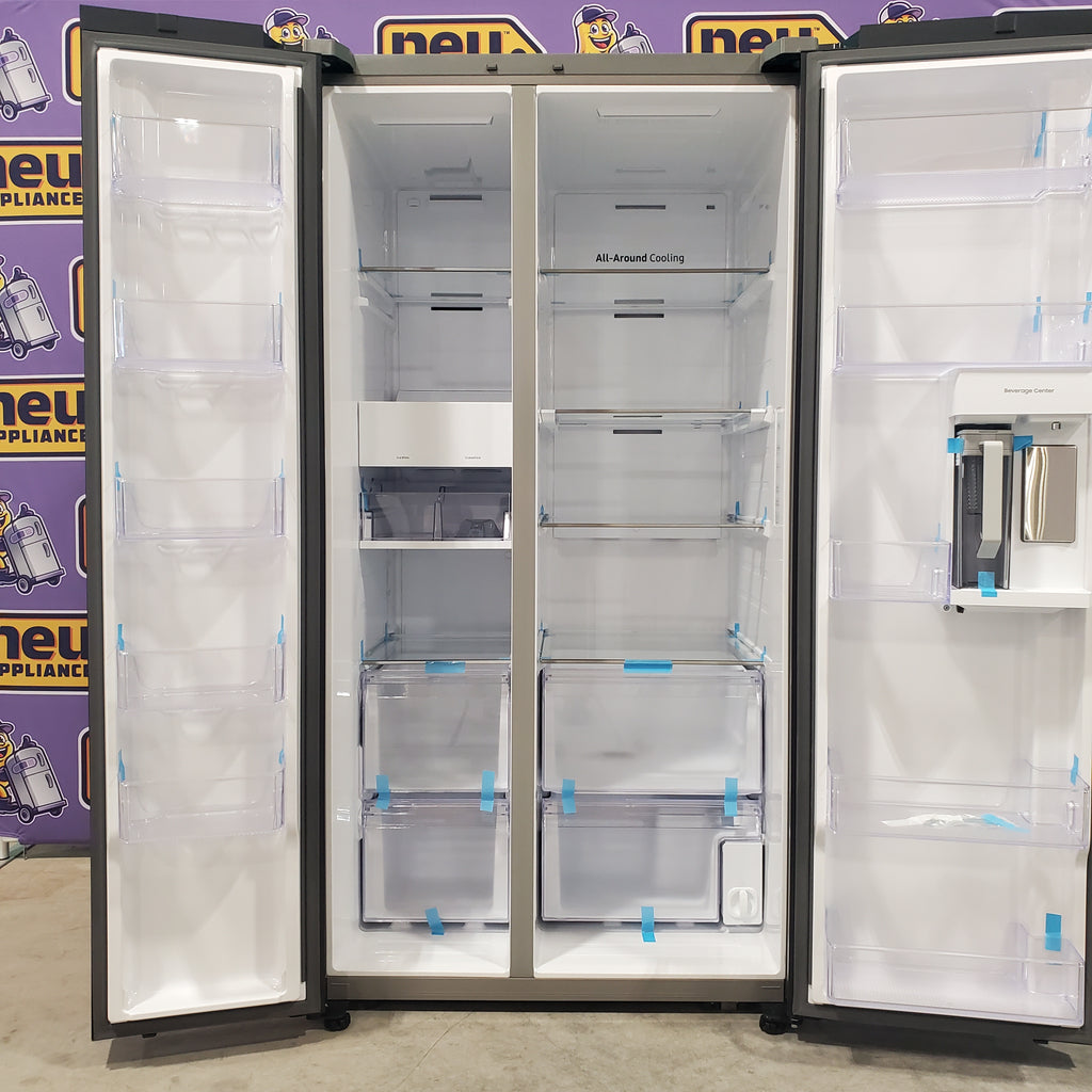 Pictures of Samsung Stainless Steel Bespoke Side-by-Side 28 cu. ft. Refrigerator with Beverage Center™ and Auto Fill Water Pitcher RS28CB7600QLAA - Open Box - Neu Appliance Outlet - Discount Appliance Outlet in Austin, Tx