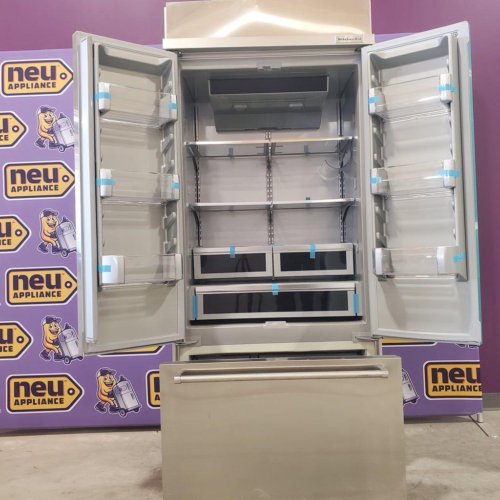 Pictures of KitchenAid 36 Inch French Door Refrigerator with 20.8 cu. ft. Capacity, 4 Spill-Proof Glass Shelves, Automatic Ice Maker-KBFN506ESS-Certified Refurbished - Neu Appliance Outlet - Discount Appliance Outlet in Austin, Tx