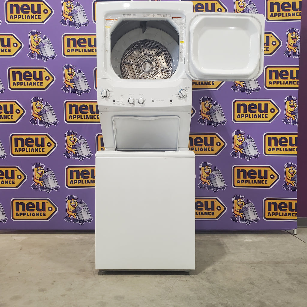 Pictures of GE Unitized Spacemaker® 3.8 cu. ft. Capacity Washer with Stainless Steel Basket and 5.9 cu. ft. Capacity Gas Dryer GUD27GSSMWW - Scratch & Dent - (Minor) - Neu Appliance Outlet - Discount Appliance Outlet in Austin, Tx