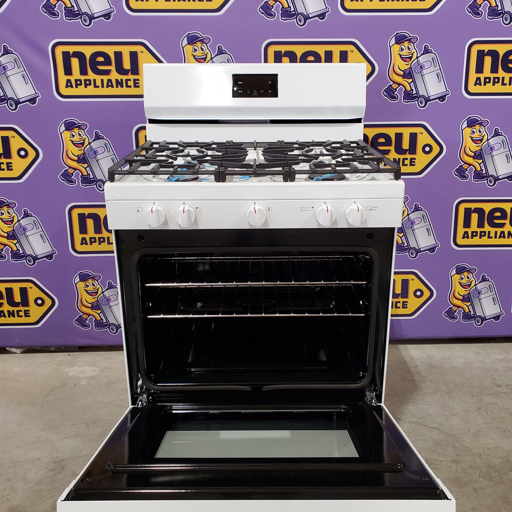 Pictures of Frigidaire 5 Burner Gas Range with Even Baking Technology in White 20531SD496 - FCRG3052BW - Scratch & Dent (Minor) - Neu Appliance Outlet - Discount Appliance Outlet in Austin, Tx