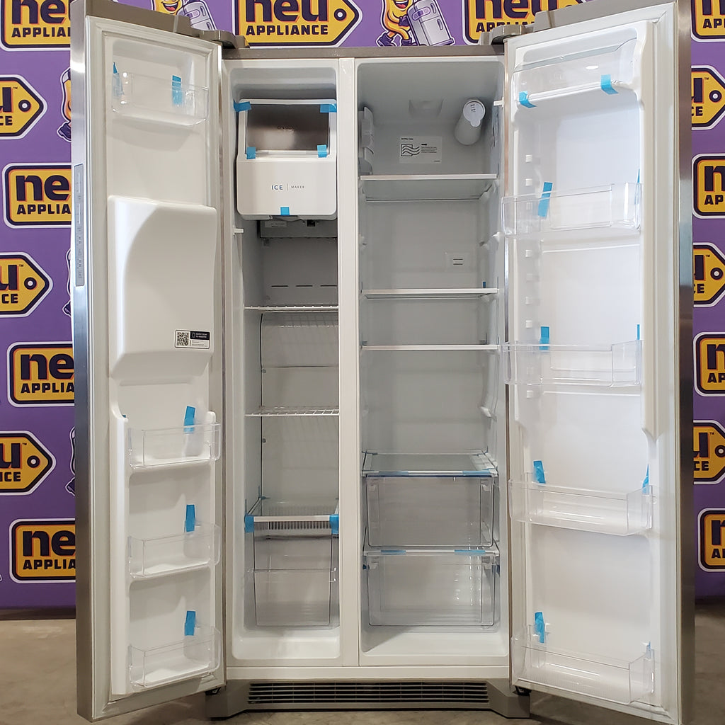 Pictures of Frigidaire 33" Wide 22.3 cu. ft. ENERGY STAR Side by Side Refrigerator Stainless Steel with Exterior Water and Ice Dispenser FRSS2323AS - Open Box - Neu Appliance Outlet - Discount Appliance Outlet in Austin, Tx