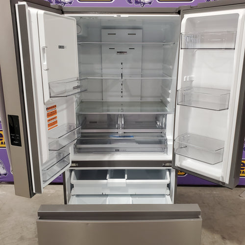 Pictures of Whirlpool French Door Refrigerator in Fingerprint Resistant Stainless Finish with In-Door Water and Ice Maker - 30 cu. ft. 22132SD136 - WRFF3536SZ - Scratch & Dent (Moderate) - Neu Appliance Outlet - Discount Appliance Outlet in Austin, Tx