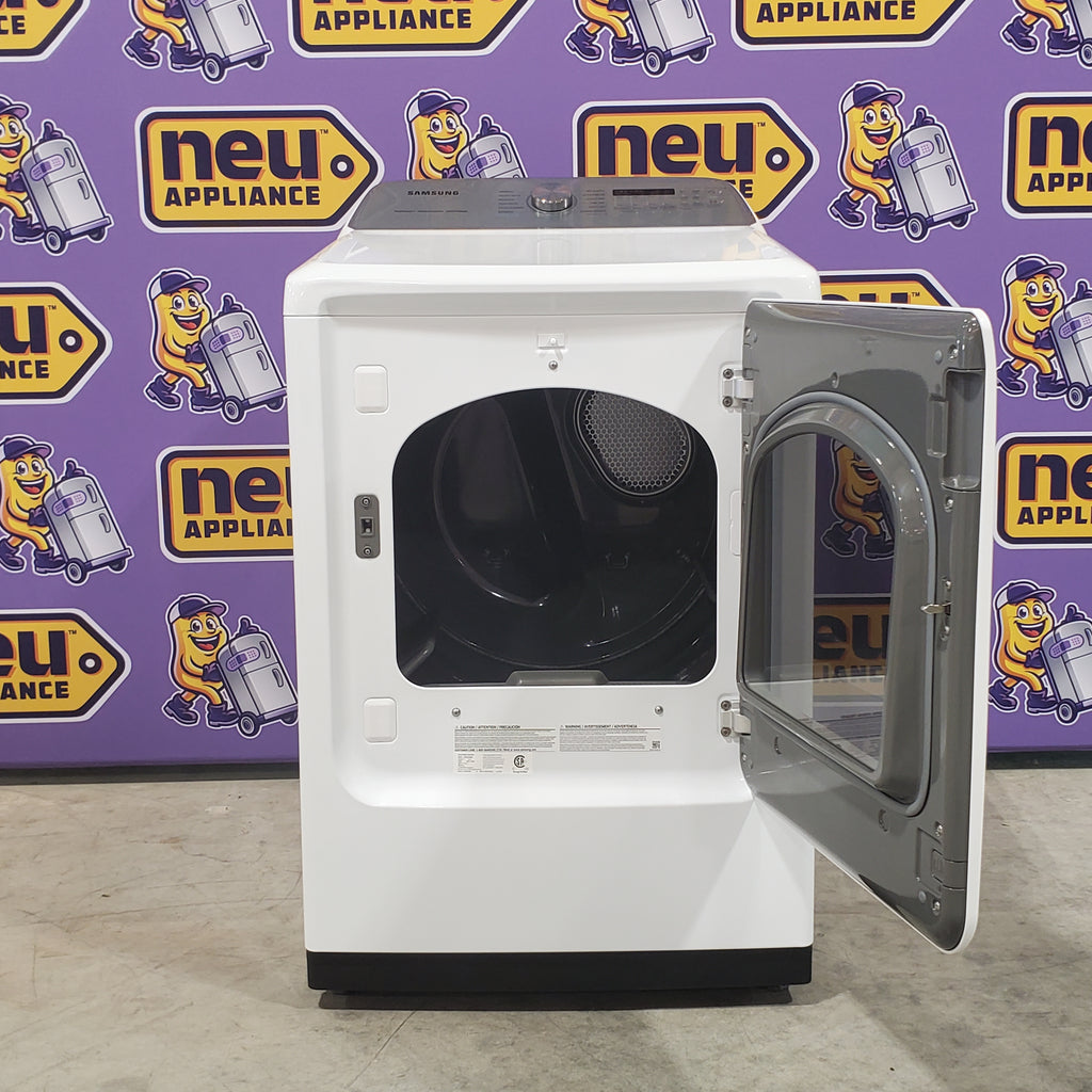 Pictures of 5.2 cu. ft. Samsung Large Capacity Smart Top Load Washer with Super Speed Wash in White (New in Box) and 7.4-cu ft Electric Dryer White - Scratch & Dent - Minor - Neu Appliance Outlet - Discount Appliance Outlet in Austin, Tx