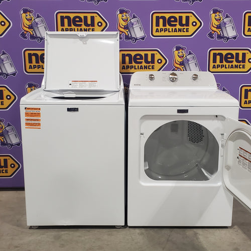 Maytag 4.5 cu. ft. Capacity Top Load Washer with Power™ Agitator and Deep Fill MVW4505MW - Scratch & Dent (Minor) and Maytag 7.0 cu. ft. Capacity Top Load Electric Wrinkle Prevent Dryer 16088 - MED4500MW - Open Box