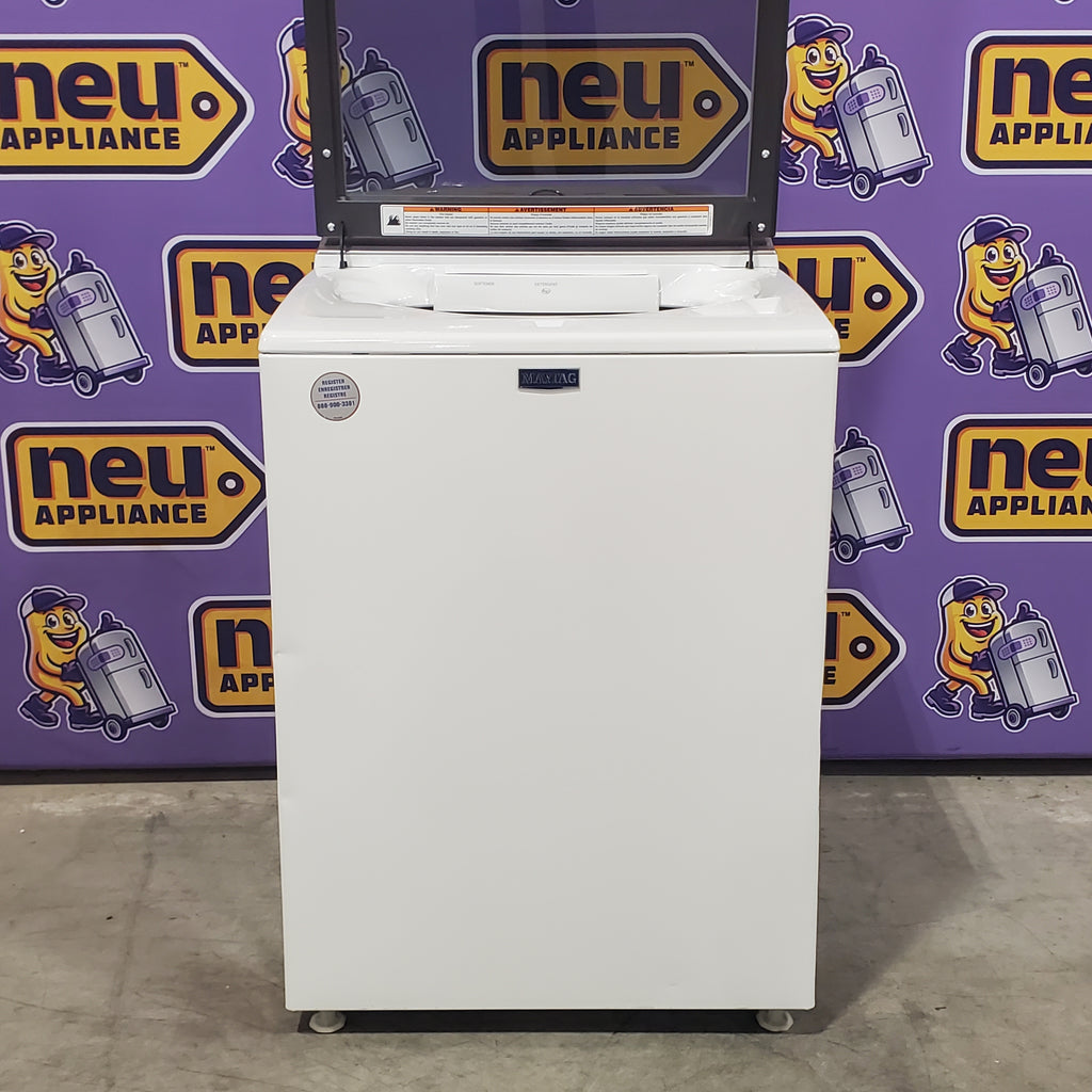Pictures of Maytag 4.7 cu. ft. Top Load Washing Machine with Extra Power and Deep Fill Option MVW6230RHW - Certified Refurbished and Maytag 7.4 Cu. Ft. Top Load Electric Dryer with Extra Power and Advanced Moisture Sensing 16108 - MED6205RW - Open Box - Neu Appliance Outlet - Discount Appliance Outlet in Austin, Tx