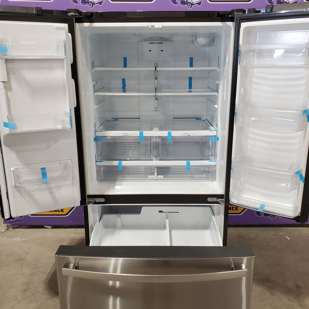 Pictures of GE ENERGY STAR 25.7 Cu. Ft. Fingerprint Resistant French-Door Refrigerator 31134SD215 - GFE26JYMFS - Scratch & Dent (Moderate) - Neu Appliance Outlet - Discount Appliance Outlet in Austin, Tx