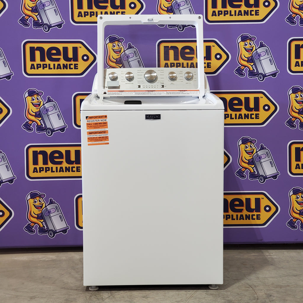 Pictures of Maytag Top Load 4.7 cu. ft. Agitator Washer with Extra Power and Deep Fill Option MVW5435PW - Open Box and MayTag 7.0 cu. ft. Top Load Electric Wrinkle Prevent Dryer MED4500MW - Scratch & Dent (Minor) - Neu Appliance Outlet - Discount Appliance Outlet in Austin, Tx