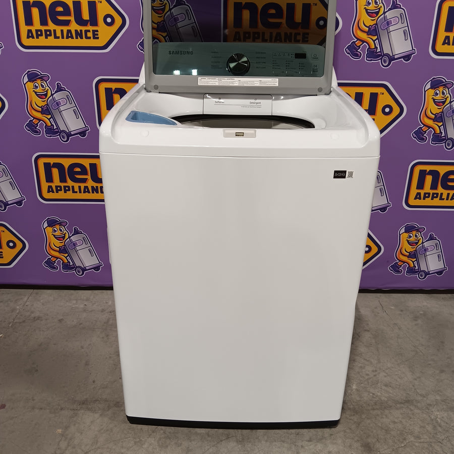 Samsung 4.5 cu. ft. Top Load Washer with Vibration Reduction Technology+ in White WA45T3200AW - Scratch & Dent (Minor) and Samsung 7.2 cu. ft. Electric Dryer with Sensor Dry in White 16251 - DVE45T3200W - Open Box