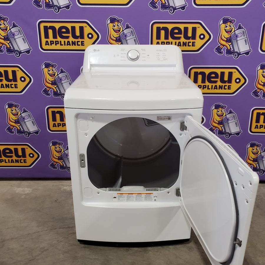 LG 7.3 Cu. Ft. Electric Rear Control Ultra Large Capacity Dryer in White with Sensor Dry 251313SD1066 - DLE6100W - Scratch & Dent (Moderate)