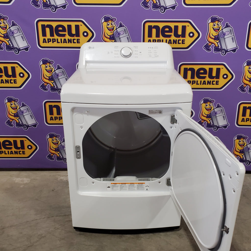Pictures of LG 7.3 Cu. Ft. Electric Rear Control Ultra Large Capacity Dryer in White with Sensor Dry 251313SD1066 - DLE6100W - Scratch & Dent (Moderate) - Neu Appliance Outlet - Discount Appliance Outlet in Austin, Tx