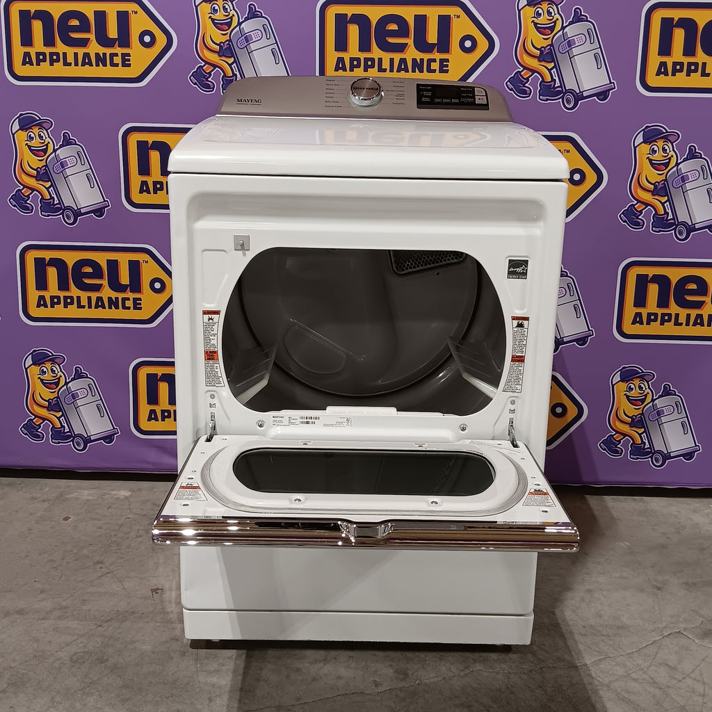 Pictures of Maytag Smart Top Load Electric 7.4 Cu. Ft. Steam Dryer with Extra Power and Advanced Moisture Sensing 25134SD467 - MED7230HW - Scratch & Dent (Minor) - Neu Appliance Outlet - Discount Appliance Outlet in Austin, Tx