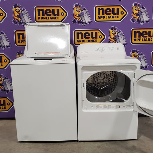 Pictures of Hotpoint® 4.0 cu. ft. Capacity Washer with Cold Plus and Water Level Control HTW265ASWWW - Scratch & Dent (Moderate) and Hotpoint® 6.2 cu. ft. vented Electric Dryer with Auto Dry 16102 - HTX26EASWWW - Scratch & Dent (Moderate) - Neu Appliance Outlet - Discount Appliance Outlet in Austin, Tx