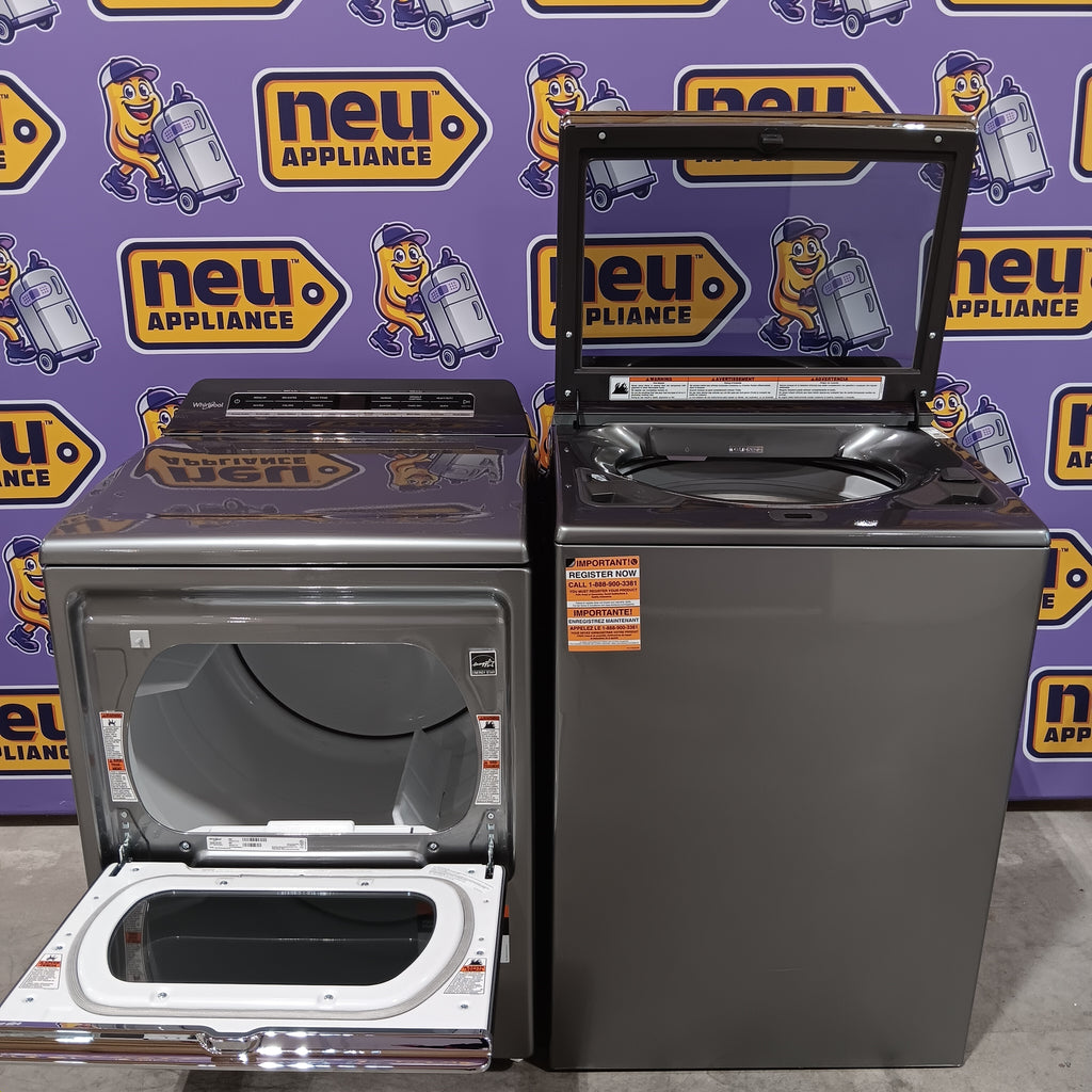 Pictures of Whirlpool Top Load 5.2 Cu. Ft. Washer with Removable Agitator WTW8127LC - Scratch & Dent (Minor) and Whirlpool Electric 7.4 Cu. Ft. Dryer with Moisture Sensor 16187 - WED8127LC - Scratch and Dent (Minor) - Neu Appliance Outlet - Discount Appliance Outlet in Austin, Tx